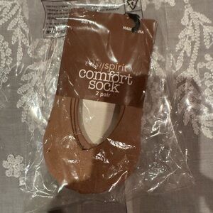 EASYSPIRIT Comfort No-Show Socks 2-Pack - Brown. Made in USA